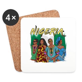 Nigeria Nigerian Africa Flag Pride I Gift - Coasters (set of 4) - white - Front
