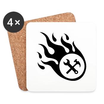Handwerker Flamme - Untersetzer (4er-Set) - Weiß - Vorne