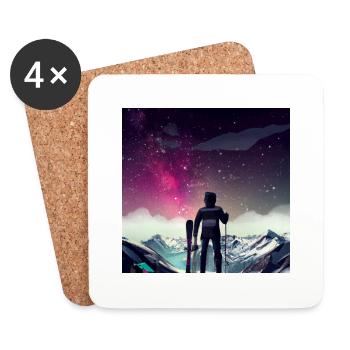 Skiers on top - Coasters (set of 4) - white - Front