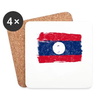 Laos Laote Laoten Mädchen Kleid Lao I Geschenk - Untersetzer (4er-Set) - Weiß - Vorne