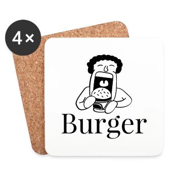 Burger essen - Untersetzer (4er-Set) - Weiß - Vorne