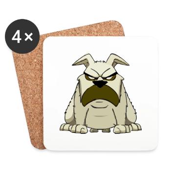 Xilo le chien grognon - Dessous de verre (lot de 4) - blanc - Devant