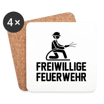 feuerwehr freiwillige - Untersetzer (4er-Set) - Weiß - Vorne