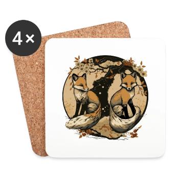 fox 4 - Dessous de verre (lot de 4) - blanc - Devant