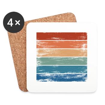Retro Rainbow Distressed Background Motif - Coasters (set of 4) - white - Front