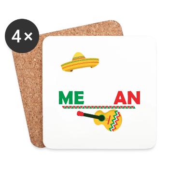 0% Gringo mexicain Cinco De Mayo Party Gringo - Dessous de verre (lot de 4) - blanc - Devant