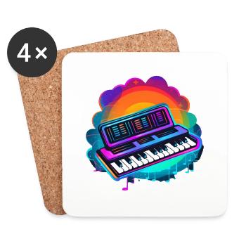 Keyboarder Synthwave 80s Gift - Coasters (set of 4) - white - Front