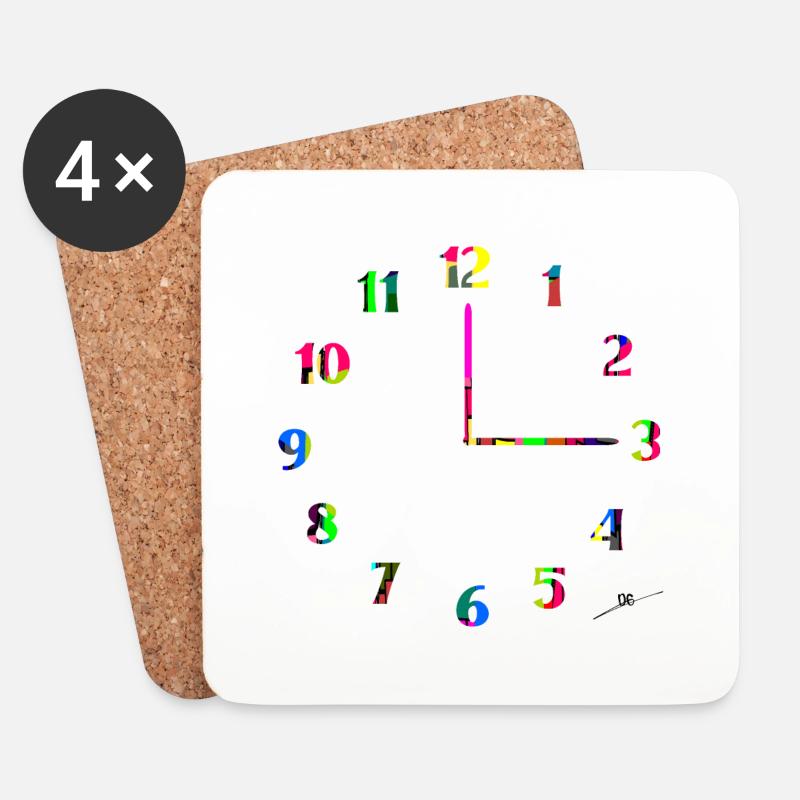 Clock - Coasters (set of 4) - white