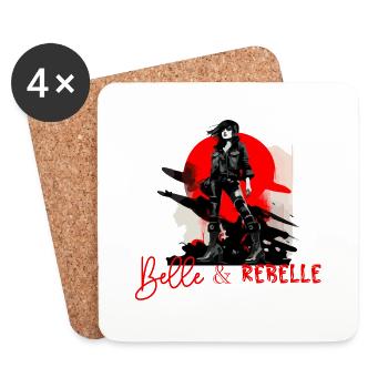 Belle et rebelle - Dessous de verre (lot de 4) - blanc - Devant