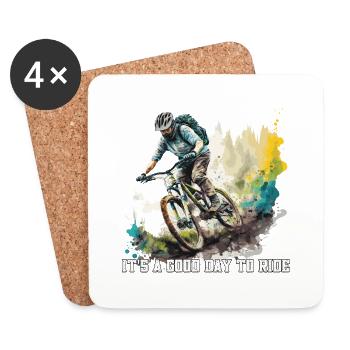 VTT - C’est une bonne journée pour rouler - VTT Tour - Dessous de verre (lot de 4) - blanc - Devant