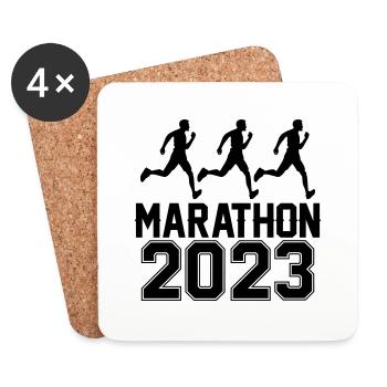 Marathon 2023 - Dessous de verre (lot de 4) - blanc - Devant