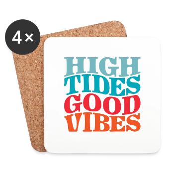 High Tides, Good Vibes - Coasters (set of 4) - white - Front