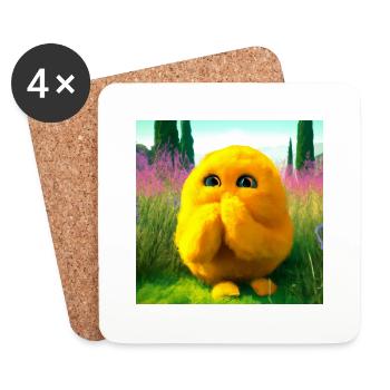 surprising cuddle - Coasters (set of 4) - white - Front