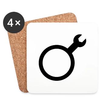 Mechanischer männlicher Stecker - Untersetzer (4er-Set) - Weiß - Vorne