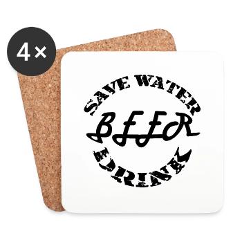 Save Water Drink BEER - Coasters (set of 4) - white - Front