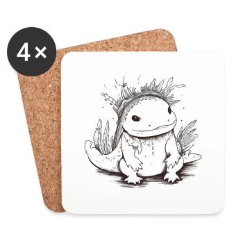 Kouak the axolotl - Coasters (set of 4) - white - Front