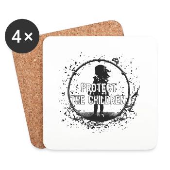 Child Protection Awareness Girls - Coasters (set of 4) - white - Front