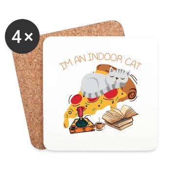 Indoor cat - Coasters (set of 4) - white - Front