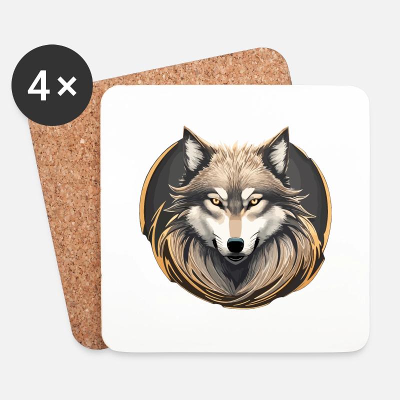 Majestätischer Wolf - Untersetzer (4er-Set) - Weiß
