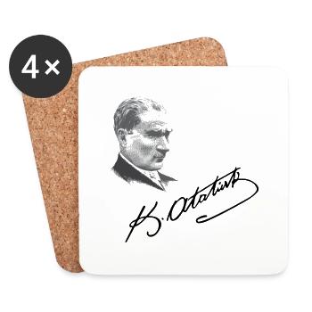 MUSTAFA KEMAL ATATÜRK - Untersetzer (4er-Set) - Weiß - Vorne