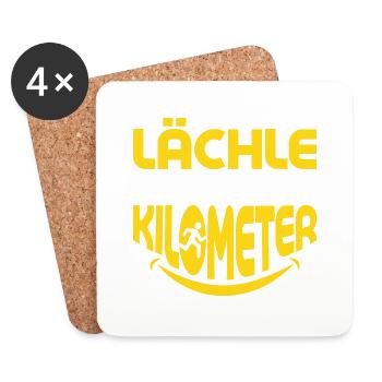 Lächle jeden Kilometer Laufen Joggen - Untersetzer (4er-Set) - Weiß - Vorne