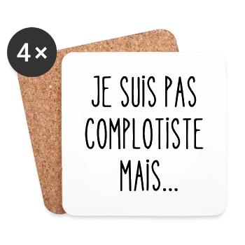 je suis pas complotiste mais - Dessous de verre (lot de 4) - blanc - Devant