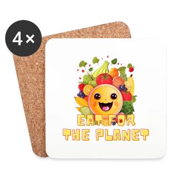 Eat for the Planet - Untersetzer (4er-Set) - Weiß - Vorne