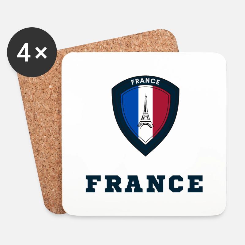 FRANKREICH - Untersetzer (4er-Set) - Weiß