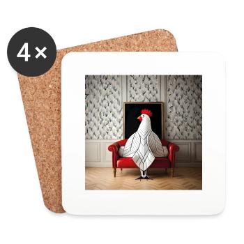 kingchicken - Untersetzer (4er-Set) - Weiß - Vorne