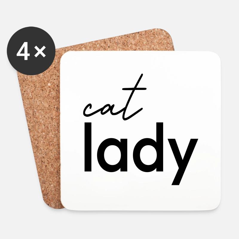 Cat lady - Coasters (set of 4) - white