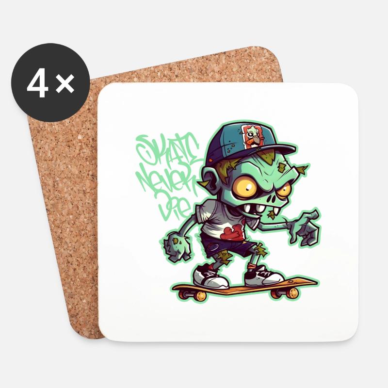 Skate Stirb niemals - Untersetzer (4er-Set) - Weiß