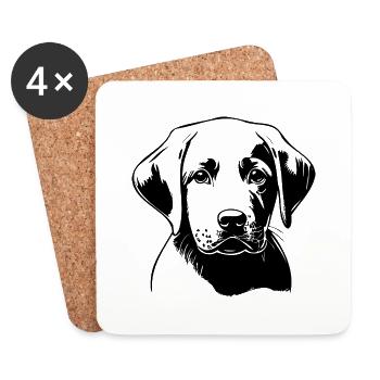 Labrador Retriever Welpe - Untersetzer (4er-Set) - Weiß - Vorne