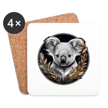 Koala mignon - Dessous de verre (lot de 4) - blanc - Devant