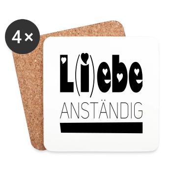 lebe anständig - Untersetzer (4er-Set) - Weiß - Vorne