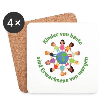 Kinder von heute sind Erwachsene von morgen - Untersetzer (4er-Set) - Weiß - Vorne