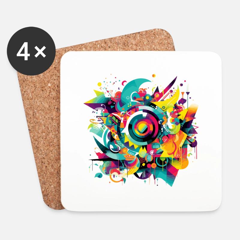 Urbane Kunst - Untersetzer (4er-Set) - Weiß