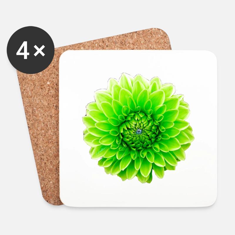 Blume - Untersetzer (4er-Set) - Weiß