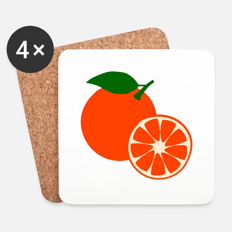 Orange fruit - Untersetzer (4er-Set) - Weiß