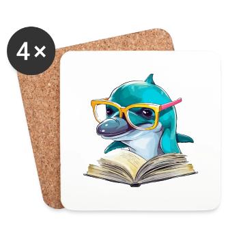 Molo the learned dolphin - Coasters (set of 4) - white - Front