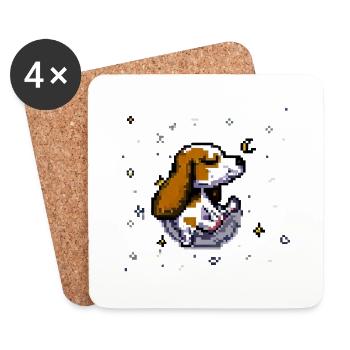 Beagle Head - Coasters (set of 4) - white - Front