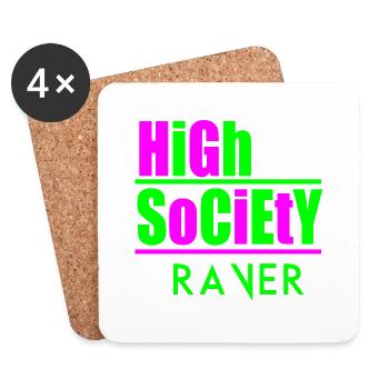 Rave de la haute société - Dessous de verre (lot de 4) - blanc - Devant