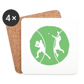 Padel Paddle Raquette Tennis Sport I Cadeau - Dessous de verre (lot de 4) - blanc - Devant