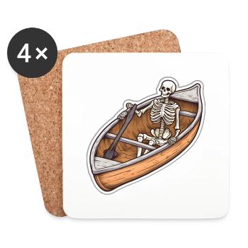 Skeleton in Boat Adventure - Coasters (set of 4) - white - Front
