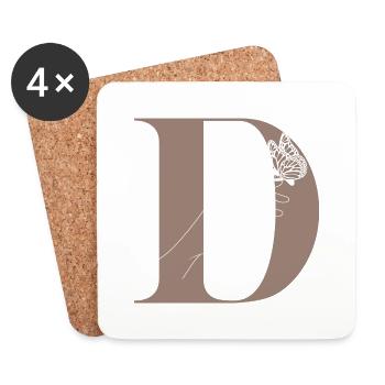 Magischer Schmetterlingsbuchstabe - Untersetzer (4er-Set) - Weiß - Vorne