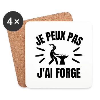 je peux pas j'ai forge - Dessous de verre (lot de 4) - blanc - Devant