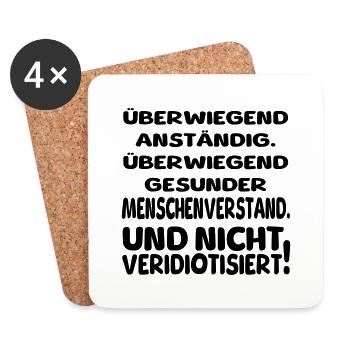 anständig und verstand II - Untersetzer (4er-Set) - Weiß - Vorne