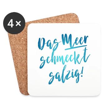 Das Meer schmeckt salzig - Untersetzer (4er-Set) - Weiß - Vorne