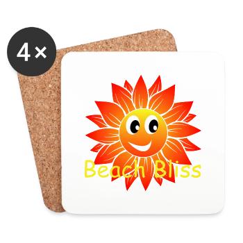 Beach Bliss - sunny holidays - Coasters (set of 4) - white - Front