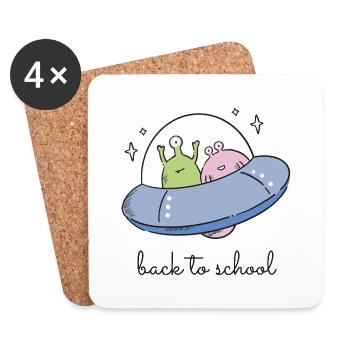 Space School Shirt, Back To School Gifts - Coasters (set of 4) - white - Front