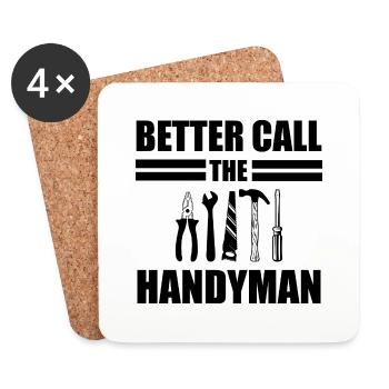 Craftsman Handyman Craft Tool Construction Site - Coasters (set of 4) - white - Front